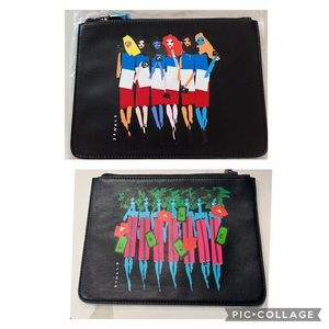 - 2 rare Donald “drawbertson” Robertson clutch, purse, wallet